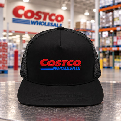 Costco Wholesale Logo Embroidered Black Trucker Mesh Hat