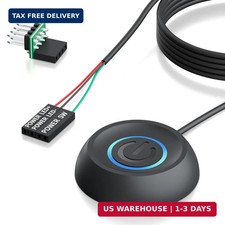 PC Power Button with 118" Cable - Desktop Computer External ON/Off Switch LED In