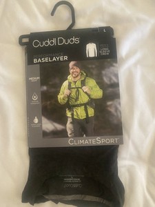 CUDDL DUDS Mens Performance Baselayer Long Sleeve Crew Size L Black $40 Nwt