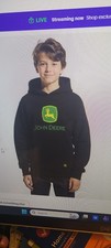 John Deere Boys Graphic Fleece Long Sleeve Hoodie Pullover Black M 8 