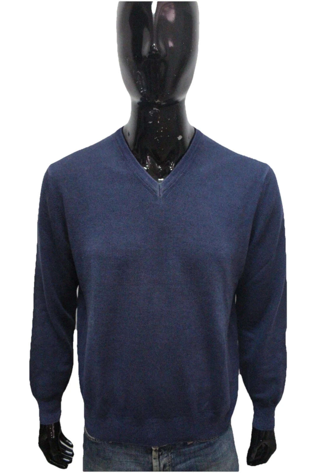 Men's Navy Blue Fay Sweater 100% Virgin Wool Made In Italy Size 54 Pullover