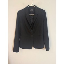 The Limited Black Collection Tailored Two Button Blazer Jacket Black Women Size2