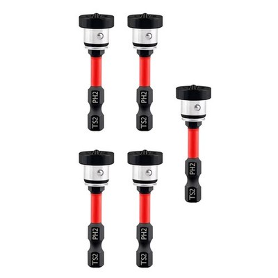 5PCS Adjustable Depth Screwdriver Bits PH2 Magnetic 50mm 1/4'' Hex Drywall Setter
