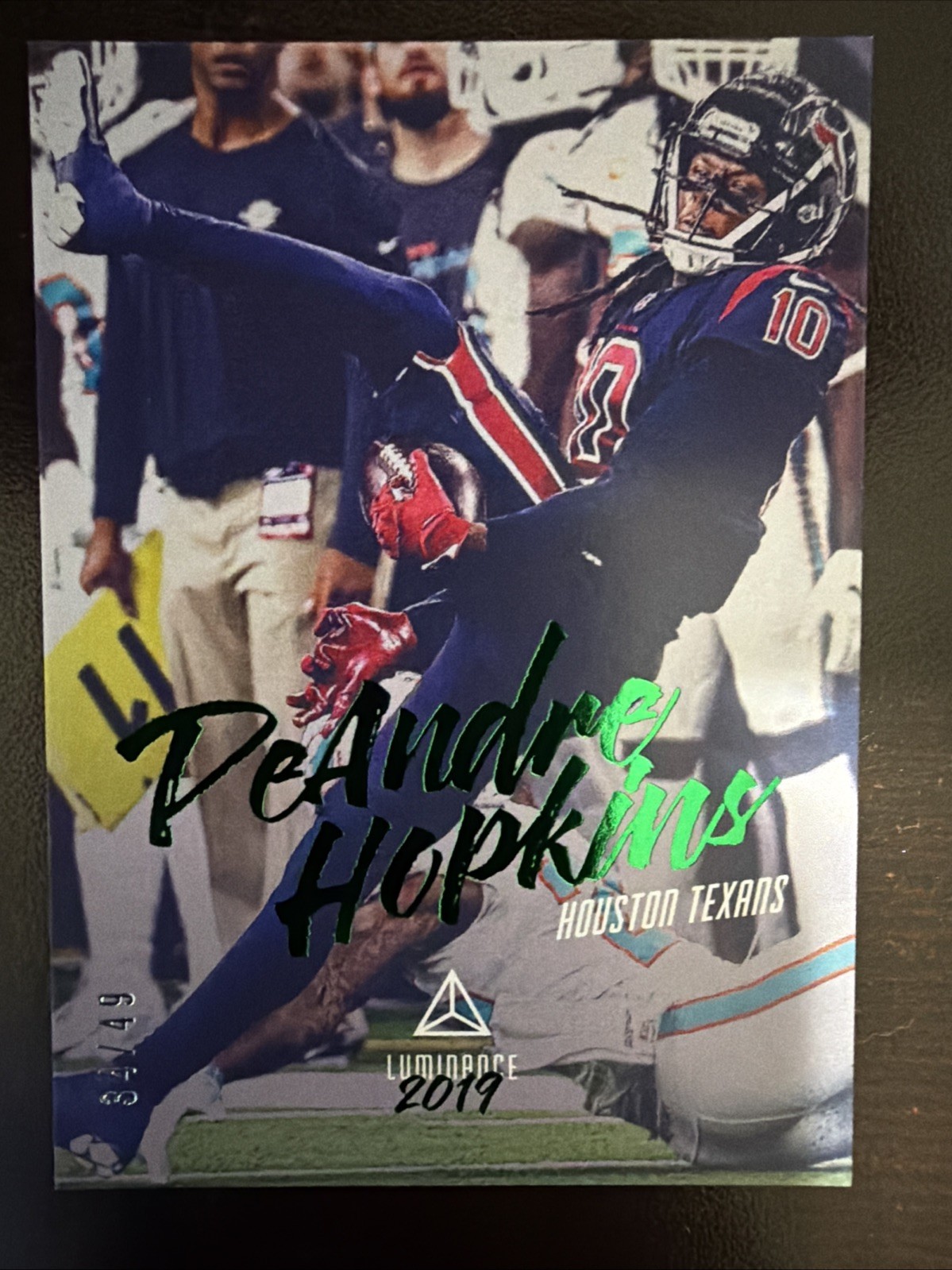 2019 Panini Luminance DeAndre Hopkins #9 Green /49 Texans