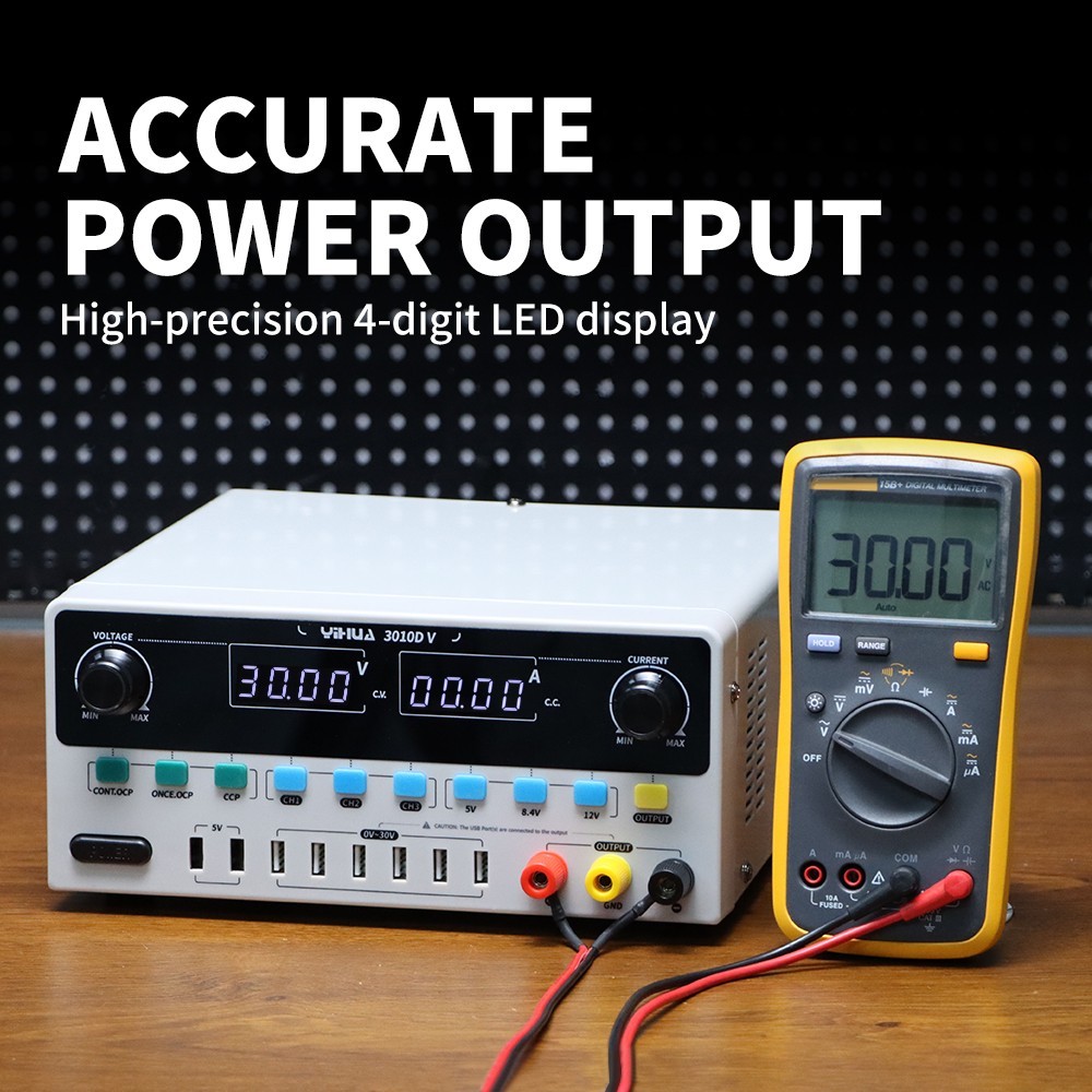 YIHUA 3010D-V DC Power Supply 0-30V 0-10A Adjustable Digital Lab