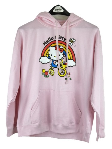 NEW SANRIO x Hello Kitty Pullover Sweater Hoodie Pink Rainbow Size XL - NWT