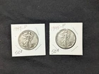 2x 1945-P Walking Liberty Half Dollars - 90% Silver – Classic WWII Era Silver