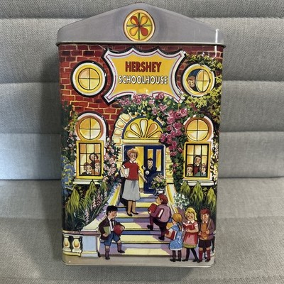 Hershey Schoolhouse Tin Village Series Canister #2 School House 2000 Excellent