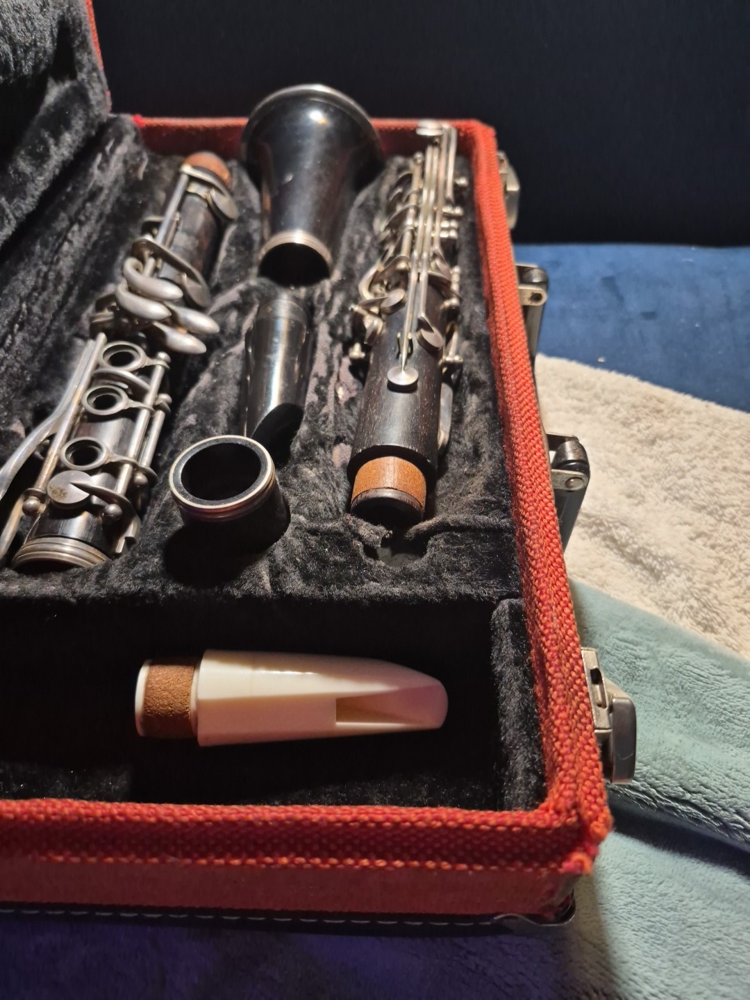 Vintage Wood Clarinet Harry Pedler Co Elkhart IN With Case Missing Reed