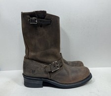 Frye 77400 Engineer 12R Womens Size 9.5 M Riding Leather Boots Made In USA Brown