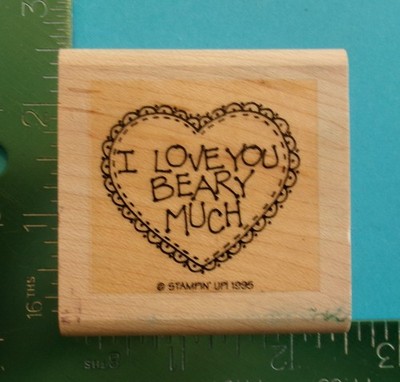 Stampin Up I LOVE YOU BEARY MUCH HEART Rubber Stamp #3