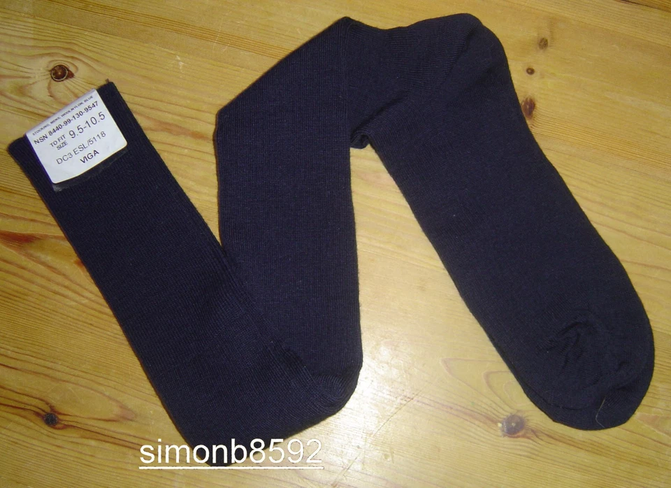 MOD British Army Surplus Issue Long Socks, Navy Blue Thin Wool Nylon Stockings Men
