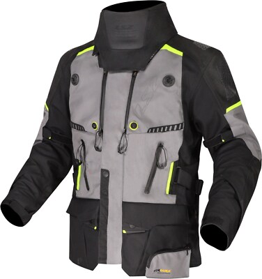 LS2 Apollo Man Herren AAA Motorradjacke Gr. L - Schwarz Grau H-V Gelb