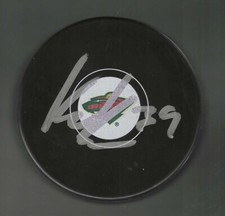 Kaapo Kahkonen Signed Minnesota Wild Puck San Jose Sharks