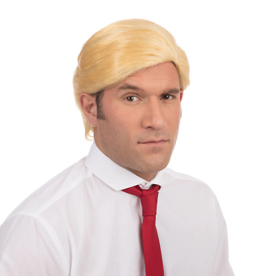 Blonde Trump Perücke Rubies Gelb Gerade Nylon Präsident Faschingszubehör Neu