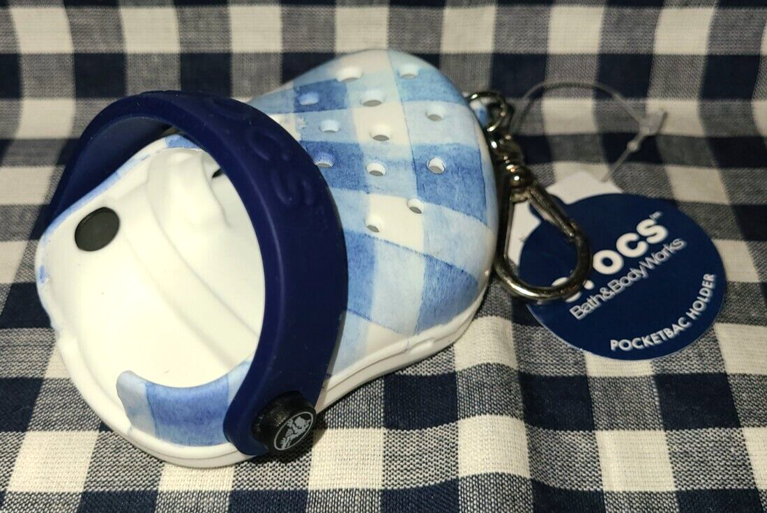 NEW Gingham CROCS PocketBac Sanitizer Holder LIMITED EDITION Bath