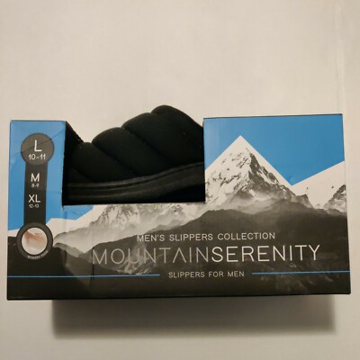 Mountain Serenity Men s Black / Orange Slippers Collection Large (Size 10-11)