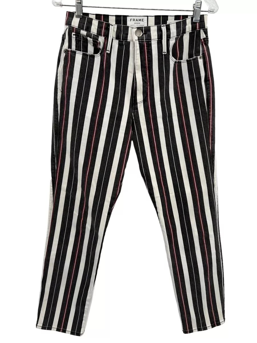Striped jeans women sales