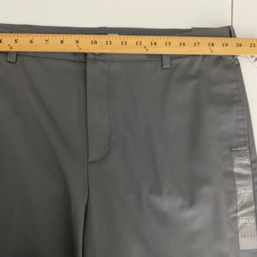 Van Heusen Classic Fit Non Iron Chino Pants Mens 38x32 Gray Flex Waistband - Picture 8 of 10