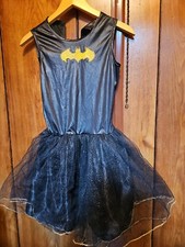 DC Comics Girls Batgirl Halloween Costume Black Gold Bat Sz L Rubies