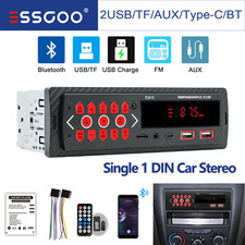 Single 1DIN Car Stereo Audio Bluetooth FM MP3 BT Player SD USB Head Unit Radio