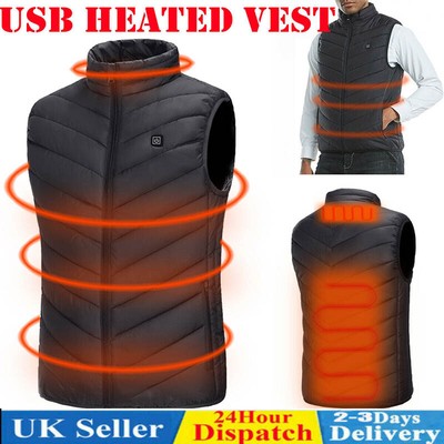 Electric Vest Heated Jacket USB Warm Up 