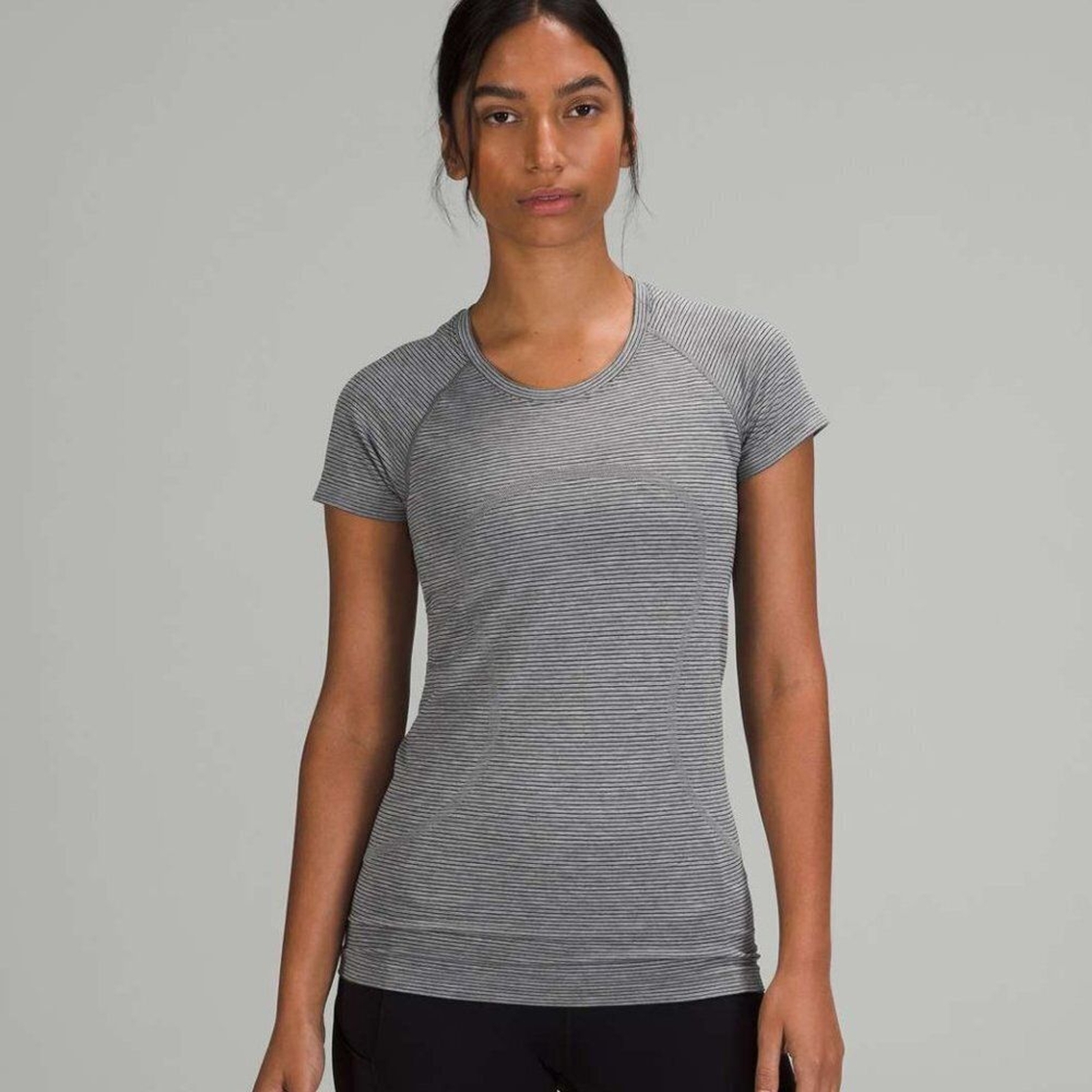 Lululemon Swiftly Tech Short Sleeve Shirt 2.0 - 12 Tetra Stripe Asphalt Grey