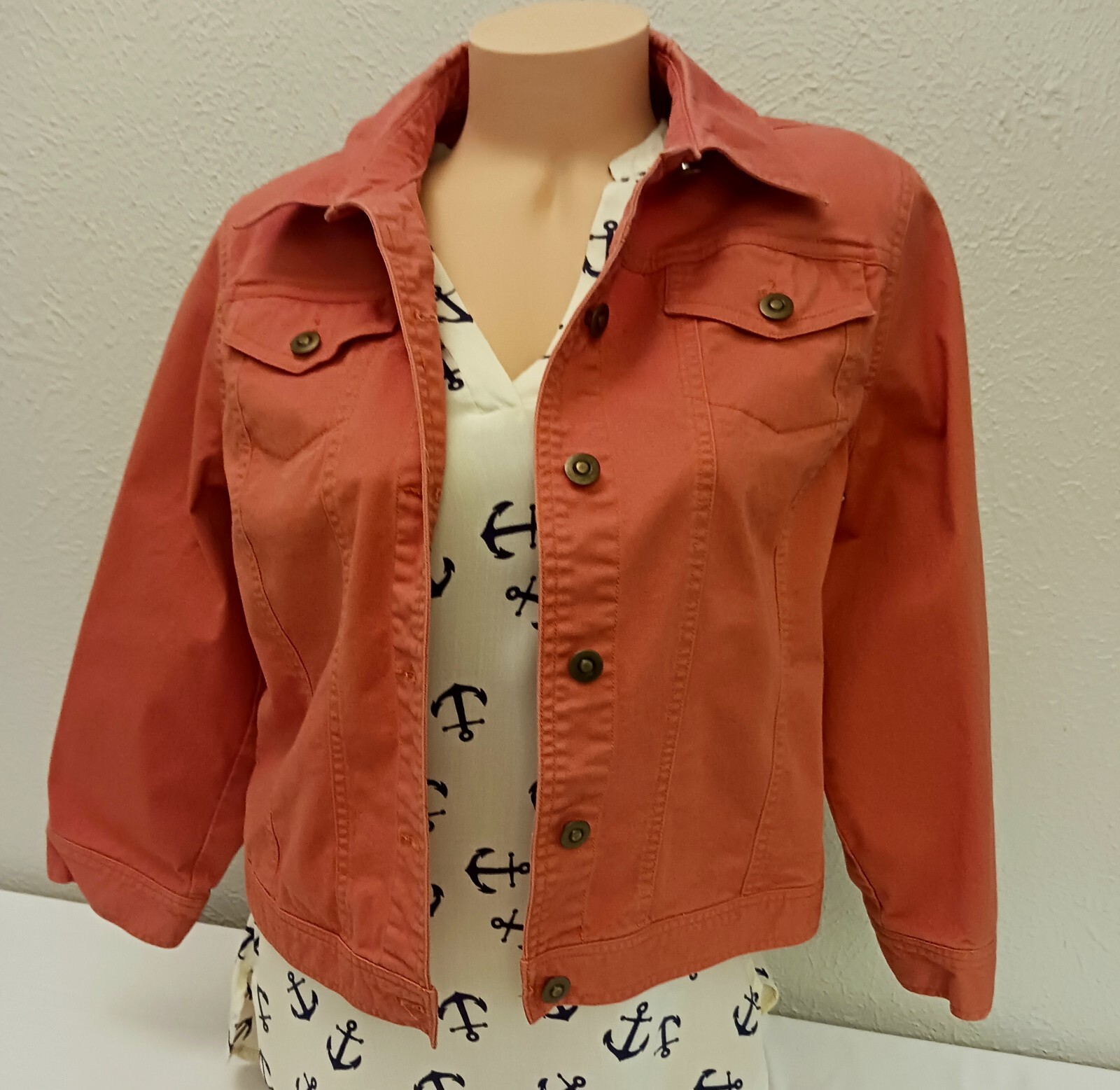 Ruby Rd. Soft Denim Button Orange Light Weight Co… - image 9