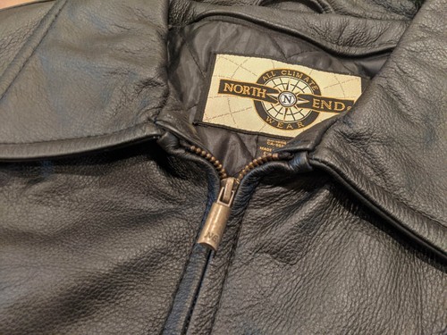 Miller Genuine Draft Beer Mens Black Leather Jacket Quilted Large North End Wear - Picture 15 of 21