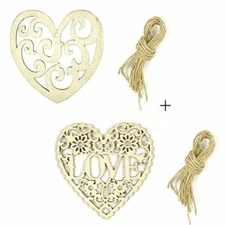 Wrapables Wooden Heart Ornament Hanging Love Decoration (Set of 20)