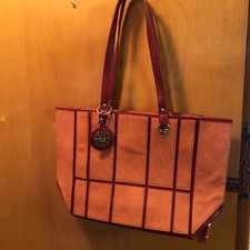 Sydney Love Window Pane Tote Terracotta/burgundy New With Tags