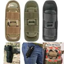 360 Degrees Rotatable Tactical Flashlight Holder Carry Belt Pouch Nylon Holster