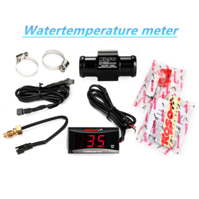 KOSO Motorcycle Water Temperature Sensor digital Square Universal Red + 22mm 