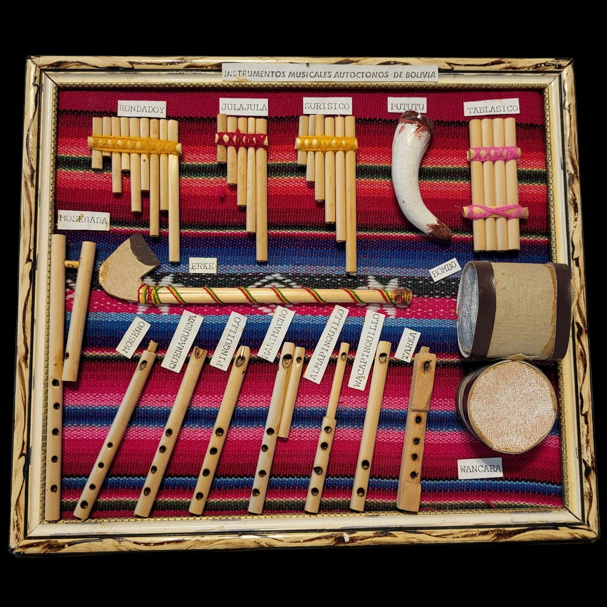 Handmade Miniature Musical Instruments of Bolivia Wall Hanging Diorama 9 x  8 in | eBay
