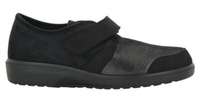 Varomed Stretch Klettslipper für Damen Salzburg Schwarz (Größe 37) (NAN-L-1470)