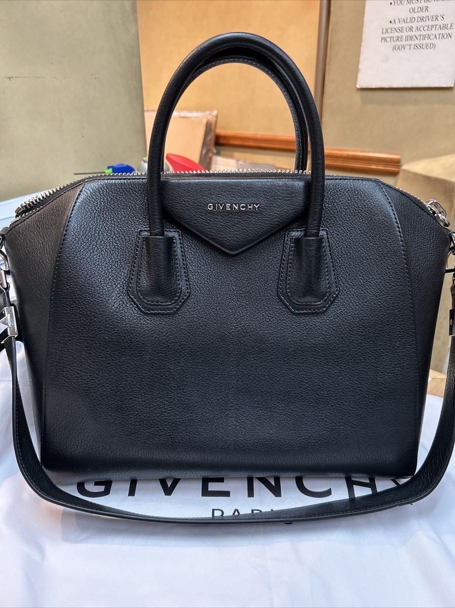 Givenchy Antigona Black Leather Medium Shoulder Bag | eBay
