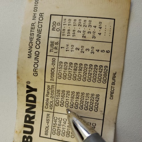 Burndy GD1726, Mechanical Grounding Connector, 4Sol-2/0Str, 1 1/2 Ips,, 1 PC - Picture 3 of 7