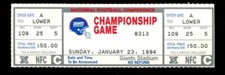 Football Ticket New York Giants 1994 1/23 NFC Championship Phantom