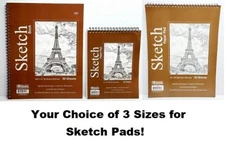 SKETCH PAPER PAD BOOK QUALITY 30 & 50 SHEETS TOP SPIRAL DRAW ART 