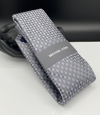 MICHAEL KORS Men's 100 Polyester Tie  Gray  Geometric  NEW MSRP: 69.50