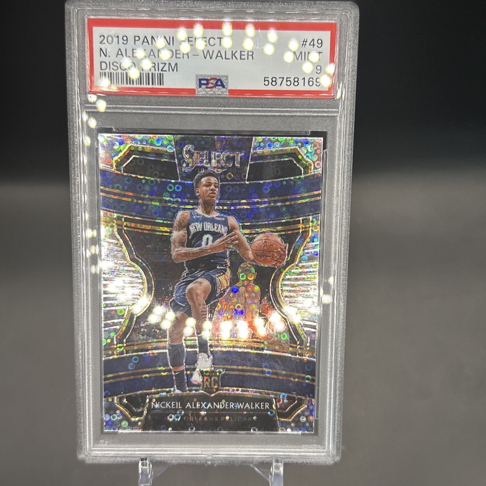 2019 Panini Select PSA 9 Nickeil Alexander Walker Disco Prizm #49 Concourse