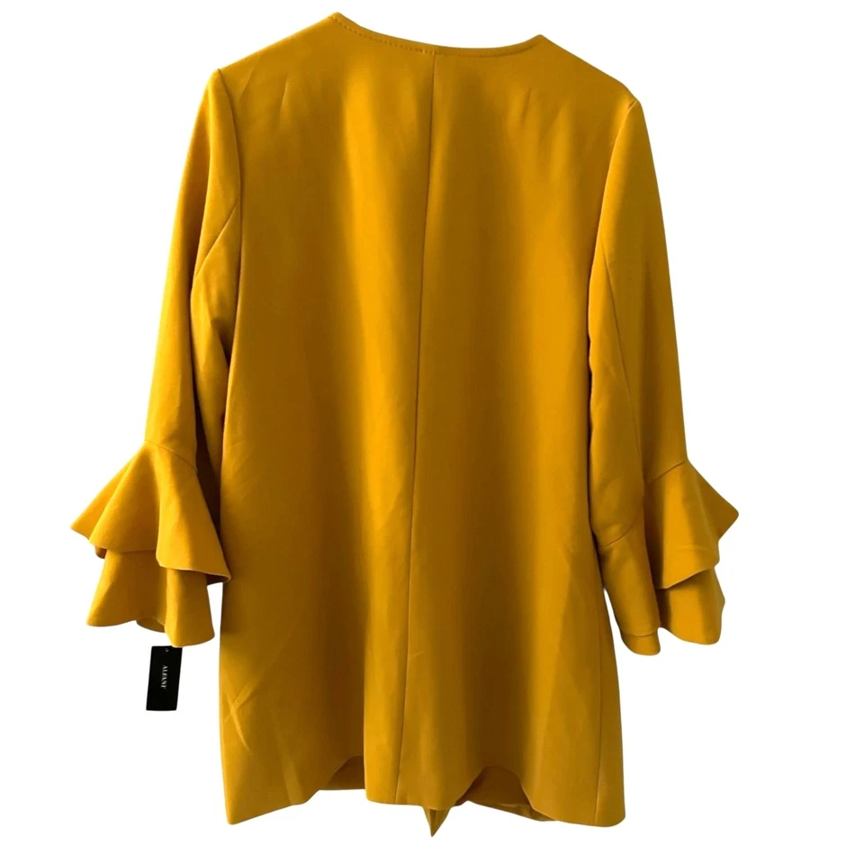 Chaqueta BJ Alfani Amarillo Brillante Caléndula Pétalo Cremallera Completa Mangas Acampanadas Talla L Nueva con Etiquetas Foto 2 de 4