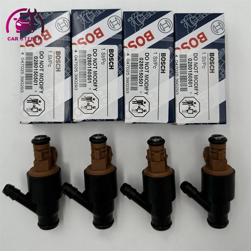 4x Inyectores de combustible Bosch OEM 0280150501 para 94-99 BMW 318i 318ti 318is Z3 l4 CA Foto 2 de 4