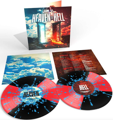SUM 41 - Heaven :x: Hell Excl Edit Black & Red Quads w. Cyan Splatter2  Vinyl LP