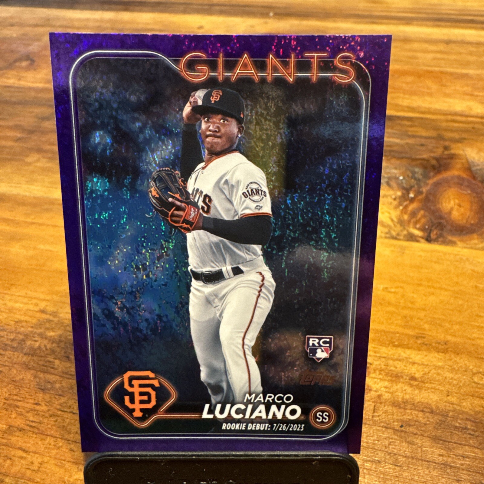 2024 Topps Update - #US217 Marco Luciano - Purple Shimmer /799 (RC) Rookie Debut