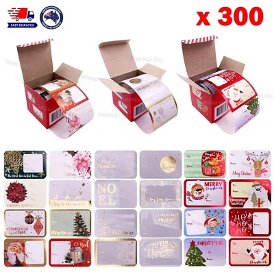 300x Christmas Sticker Self-adhesive Foil Gift Name Tags Xmas Sealing Label AU - image 1 of 4