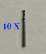 10x 801-014M Diamond Round Bur Medium grit ISO BR-41 Size of a #4 FG Ball Shape