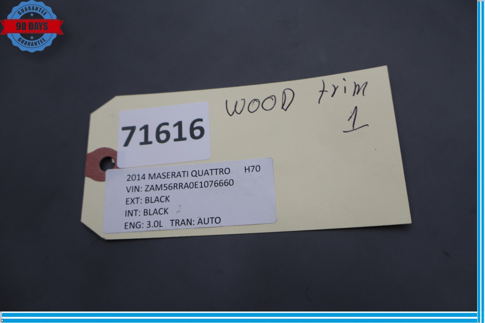 14-17 Maserati Quattroporte M156 Center Dashboard Dash Trim Molding Wood Oem
