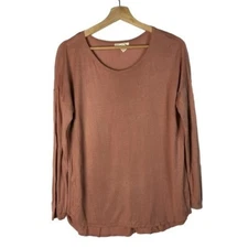 H&M Mauve Pink Round Neck Knit Long Sleeve Top M