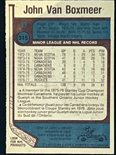 AUTOGRAPHED 1977-78 O-PEE-CHEE HOCKEY CARDS YOU SELECT GROUP 2 (SOME NOT SIGNED) - Bild 130 von 284